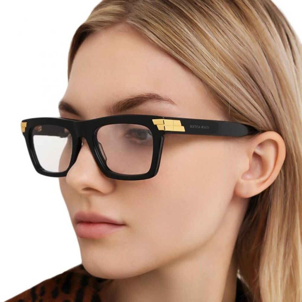 Bottega Veneta BV1059O 001 Eyeglasses Black 51mm Rectangle Frame - Picture 3 of 11
